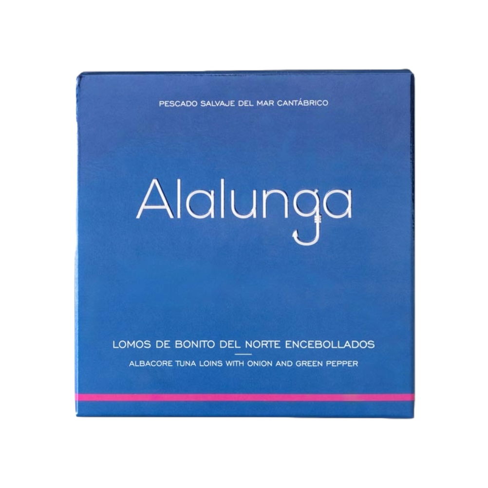 Alalunga tuna with onion and green pepper, tinned fish, conservas