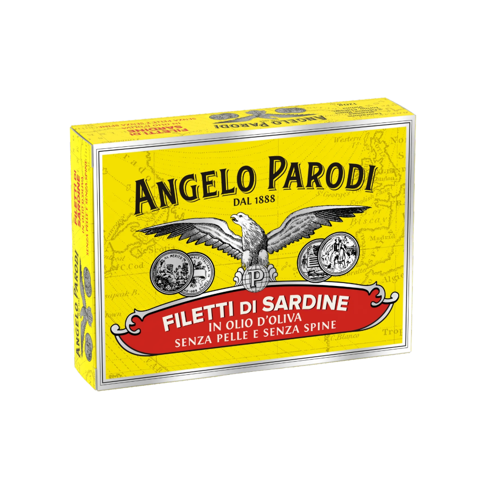 Tinned fish, Sardine Fillets in Olive Oil by Angelo Parodi
