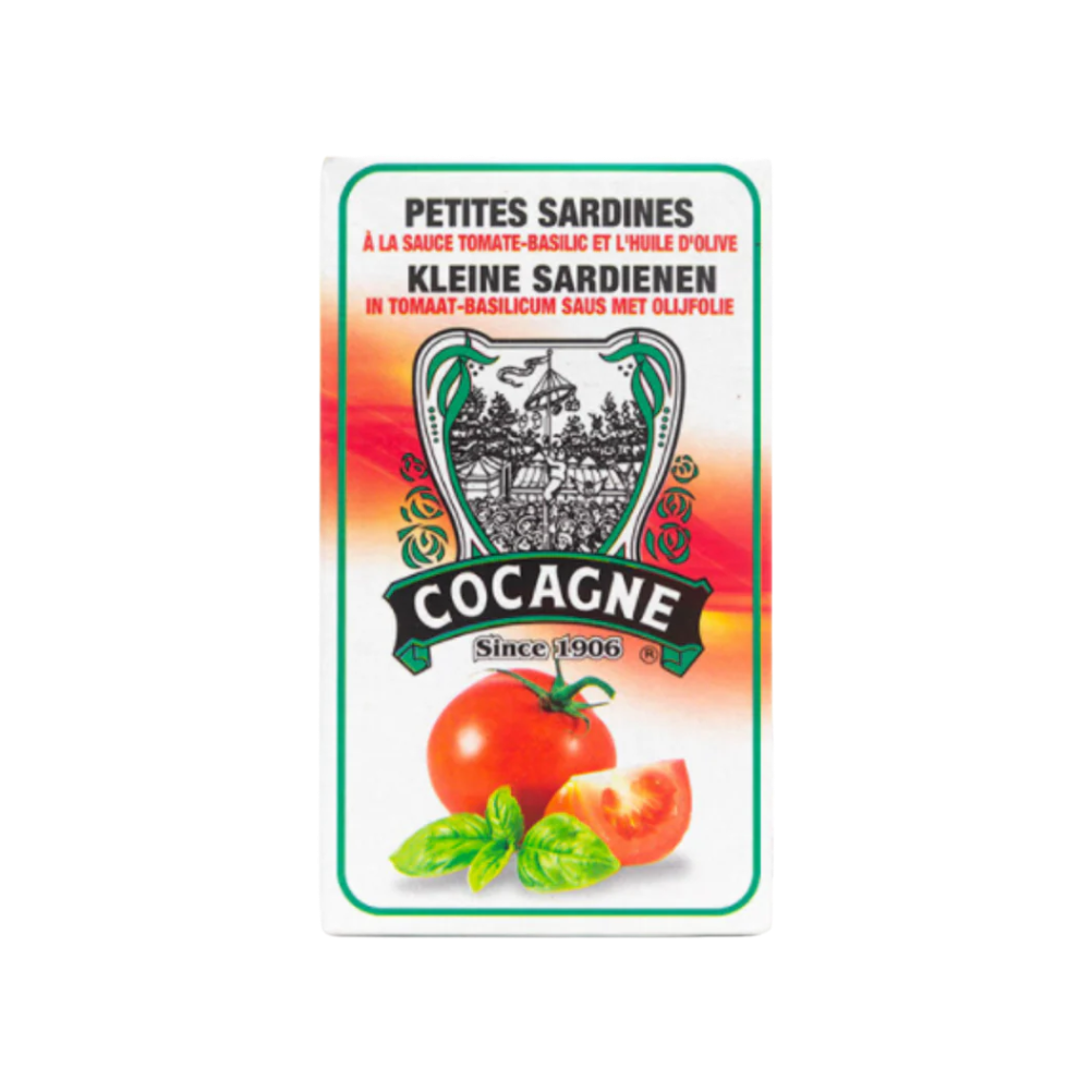 Cocagne Small Sardines in Tomato Sauce with Basil + Oil