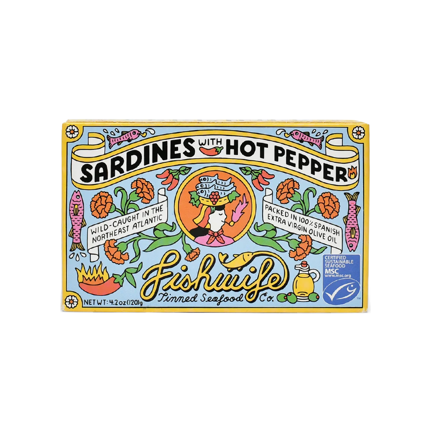 Fintastic Provisions, Sardines w/ Hot Pepper in EVOO by Fishwife