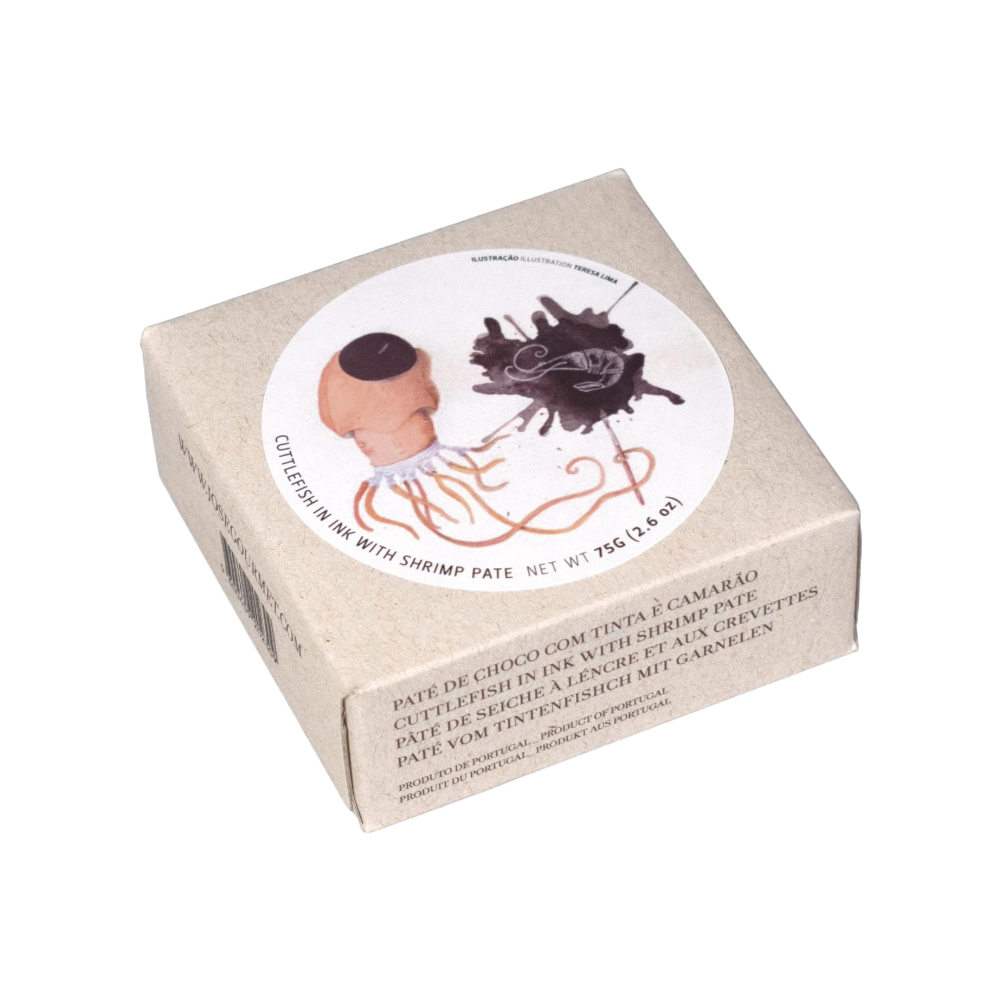 Tinned fish, Cuttlefish in Ink with Shrimp Paté by Jose Gourmet