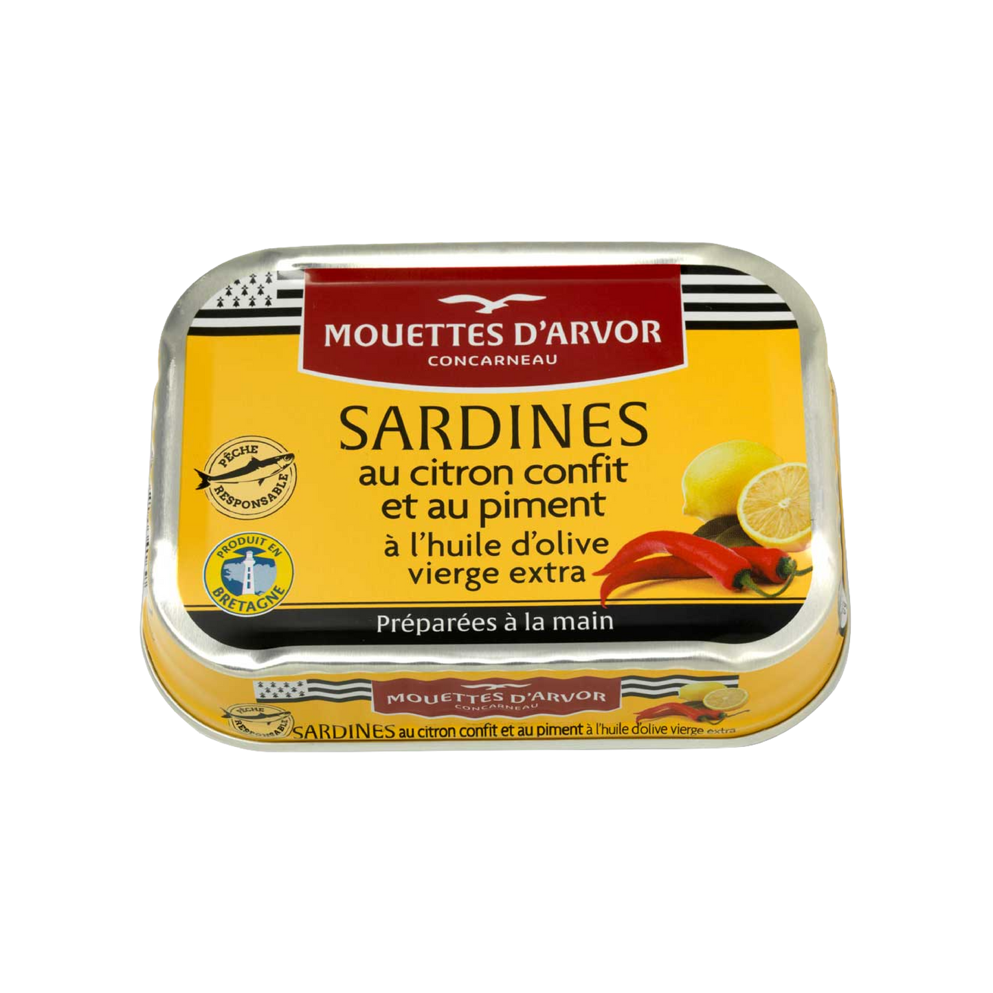 Tinned fish, Sardines in EVOO + Pepper + Confit Lemon