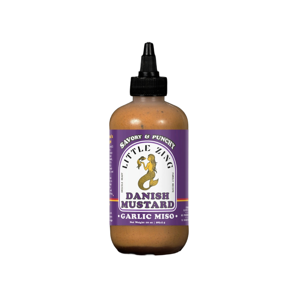 Bottle of Little Zing Danish Mustard Garlic Miso