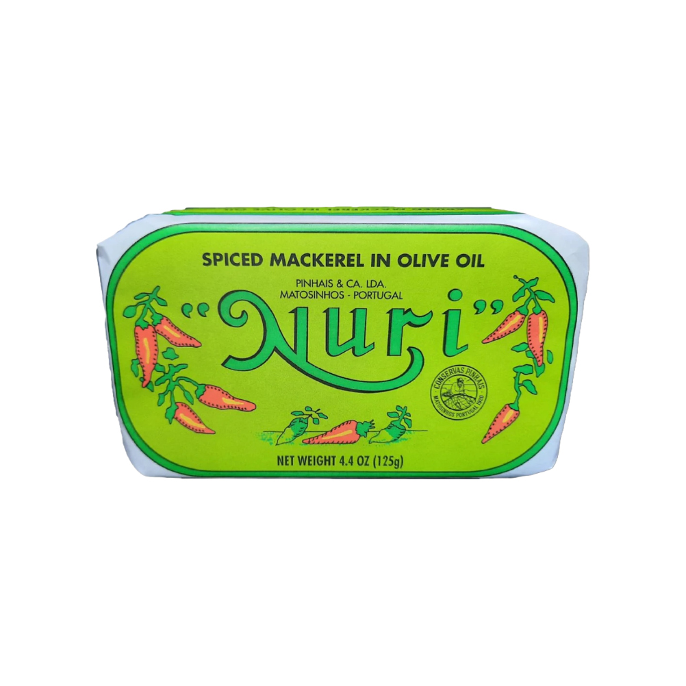 Tinned fish, Spiced Mackerel in Olive Oil by Nuri