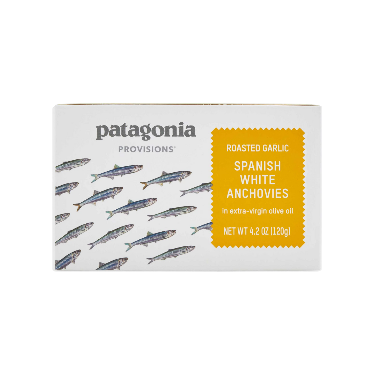 Tinned fish, Roasted Garlic Spanish White Anchovies in EVOO by Patagonia