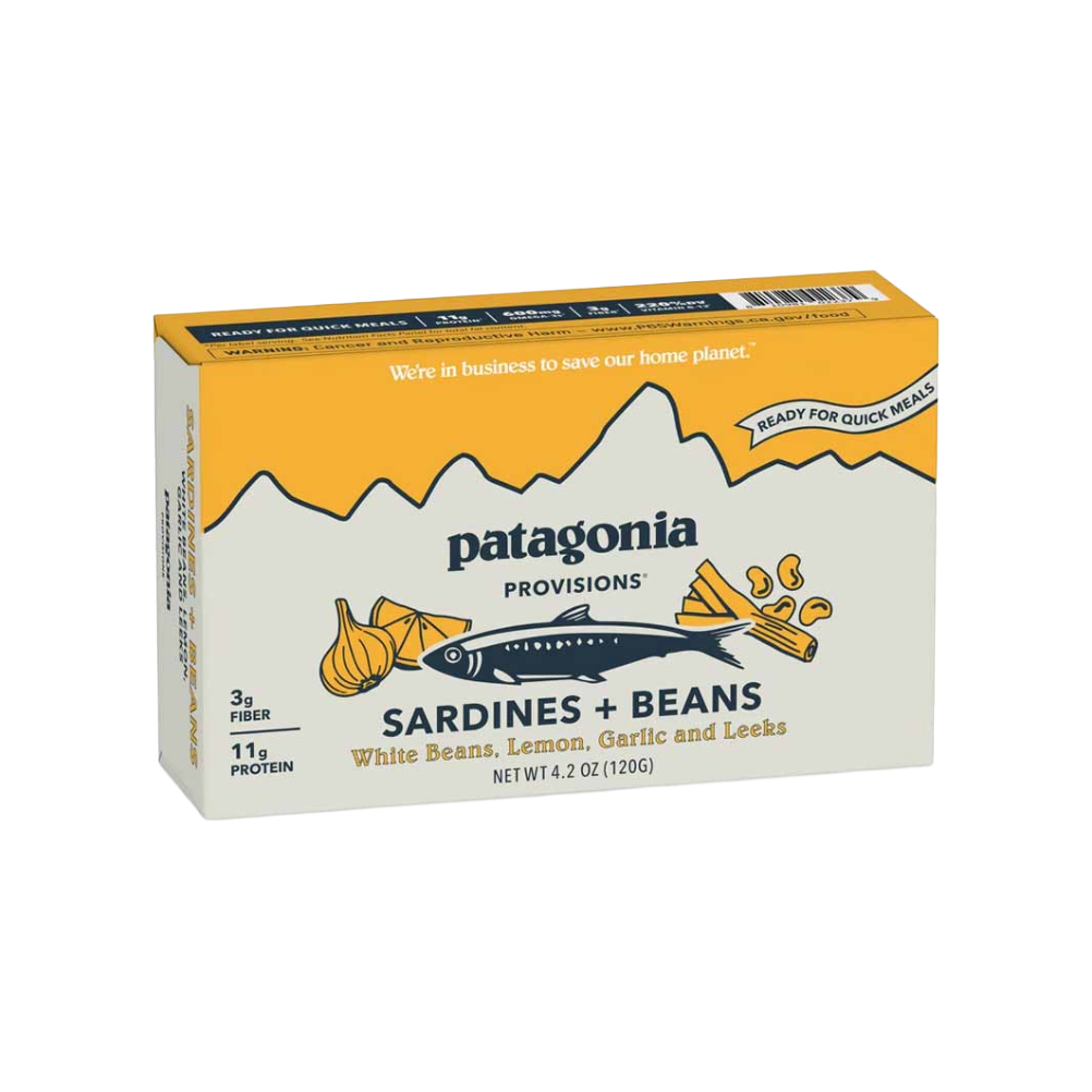 Patagonia Sardines + Beans: White Beans, Lemon, Garlic + Leeks