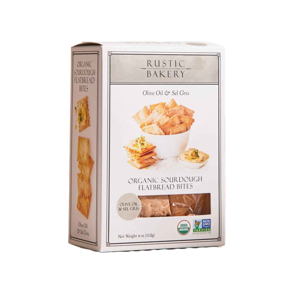 Rustic Bakery Olive Oil + Sel Gris Organic Sourdough Flatbread Bites