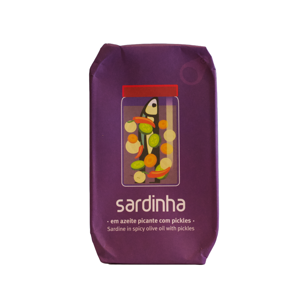 Sardinha Sardines in Spicy Olive Oil with Pickles
