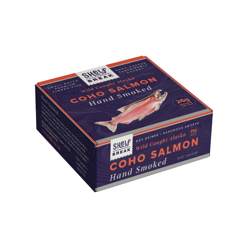 Tinned fish, Shelf Break Wild Alaska Coho Salmon with Kelp Chili Crisp, conservas, Fintastic Provisions