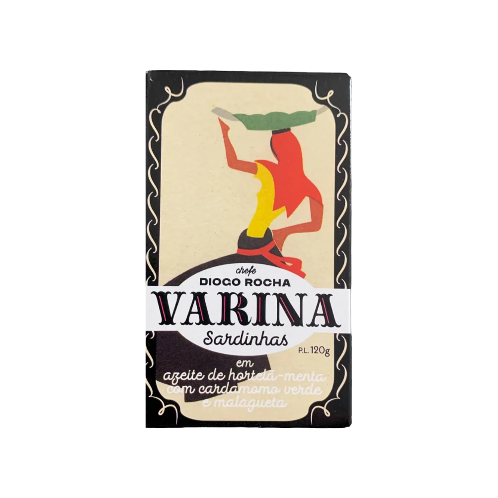 Tinned fish, Sardines in Mint Olive Oil with Green Cardamom + Piri Piri by Varina