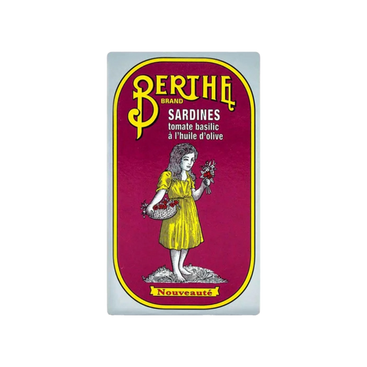 Berthe Sardines with Tomato + Basil in Olive Oil