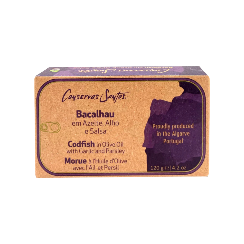 Conservas Santos Codfish in Olive Oil with Garlic + Parsley