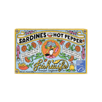 Fintastic Provisions, Sardines w/ Hot Pepper in EVOO by Fishwife