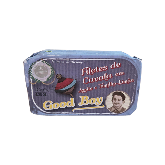 Good Boy Mackerel with Thyme + Lemon in Olive Oil