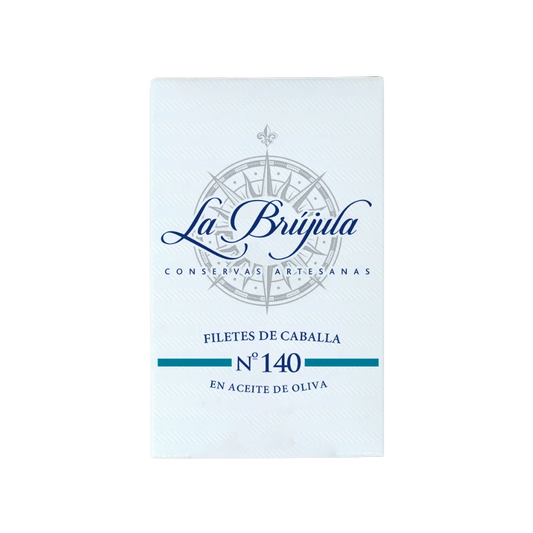 La Brújula Mackerel #140 in Olive Oil, tinned fish, Fintastic Provisions, conservas 
