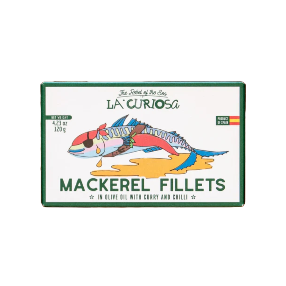 La Curiosa Mackerel Fillets in Olive Oil with Curry + Chili