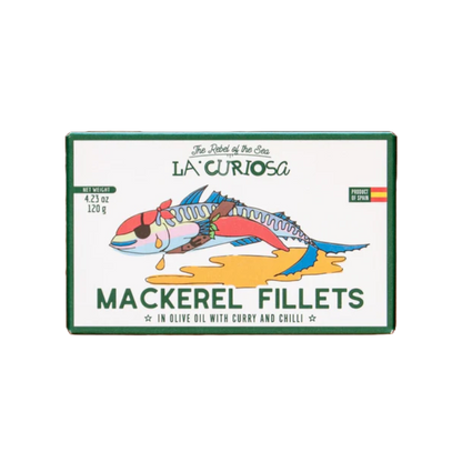 La Curiosa Mackerel Fillets in Olive Oil with Curry + Chili