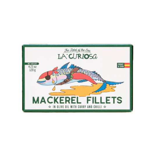 La Curiosa Mackerel Fillets in Olive Oil with Curry + Chili