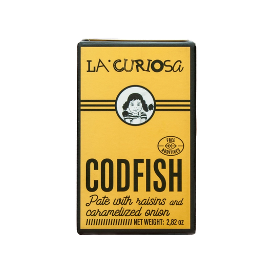 Tinned fish. Codfish Paté with Raisins + Caramelized Onions by La Curiosa