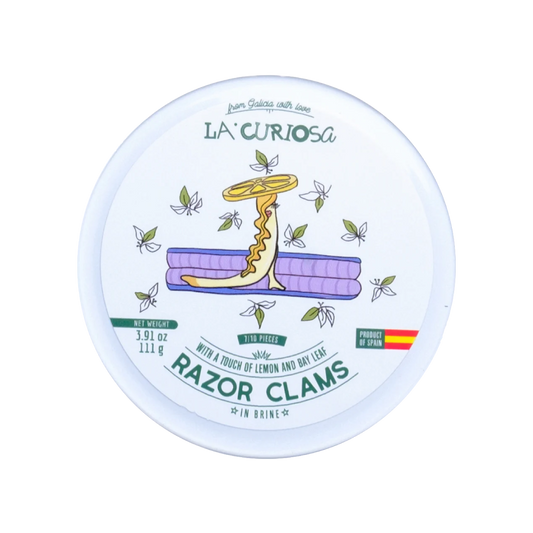 Tinned fish, Razor Clams in Brine by La Curiosa
