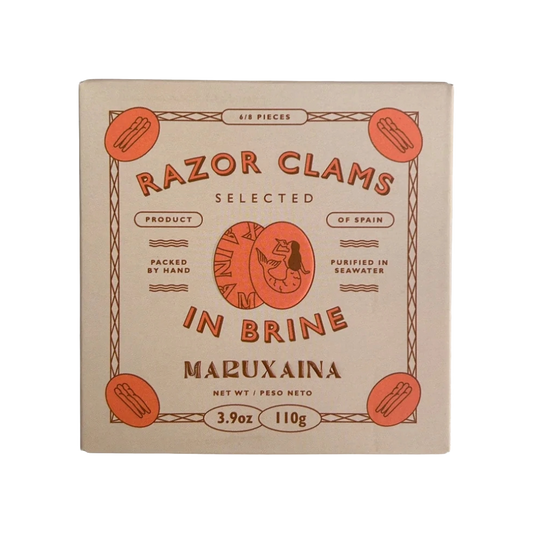 Maruxaina Razor Clams in Brine, Fintastic Provisions, tinned fish, conservas
