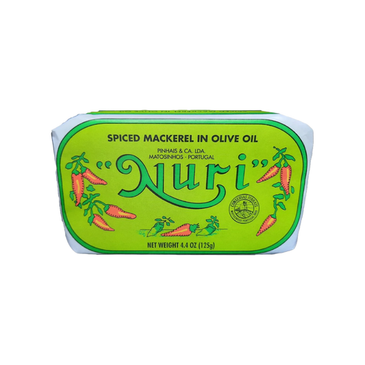 Tinned fish, Spiced Mackerel in Olive Oil by Nuri
