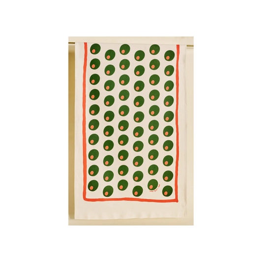 One + Only Paper Dirty Martini Olive Cotton Tea Towel