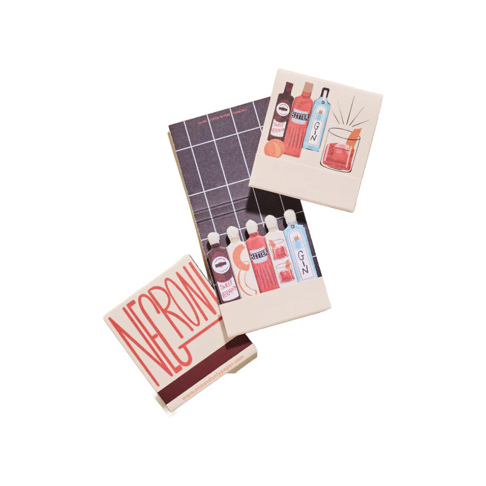 One + Only Paper Negroni Printed 10 Stem Matchbook