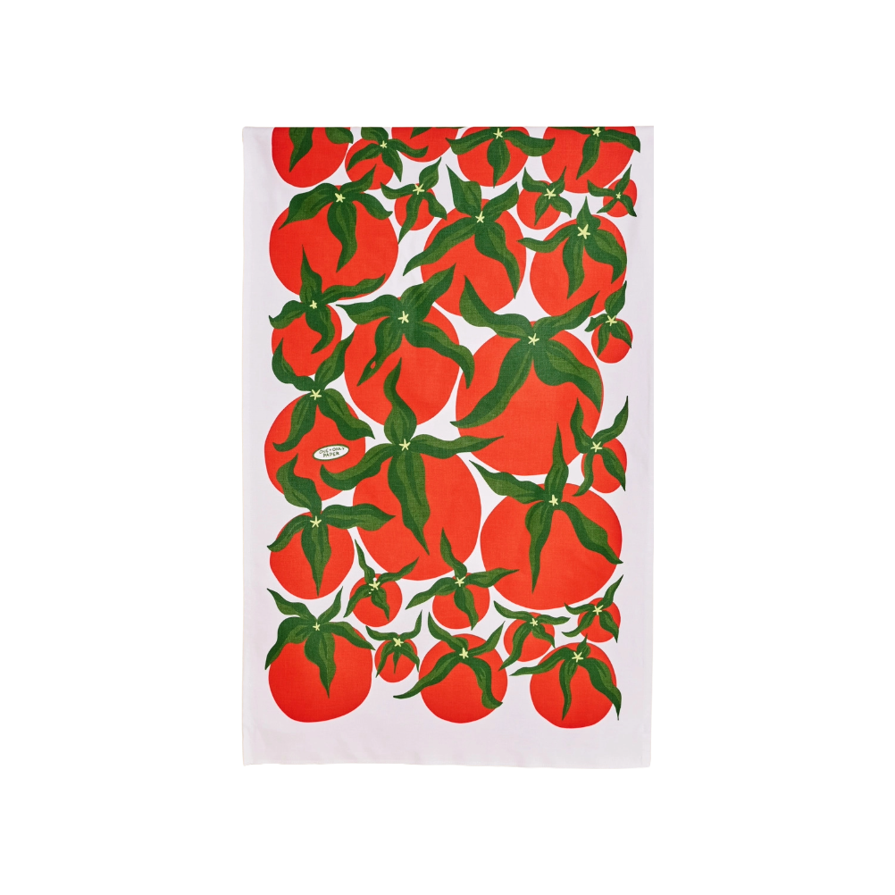 One + Only Paper Pomodoro Tomato Red Cotton Tea Towel