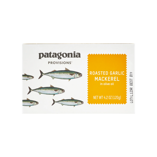 Tinned fish, Roasted Garlic Mackerel in EVOO by Patagonia