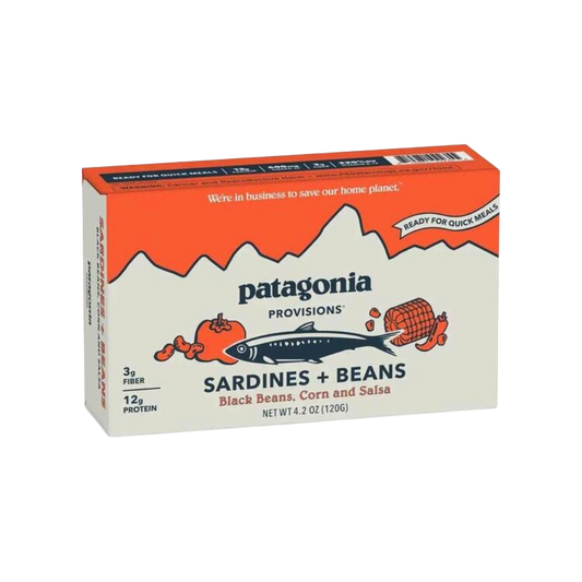 Patagonia Sardines + Beans: Black Beans, Corn + Salsa