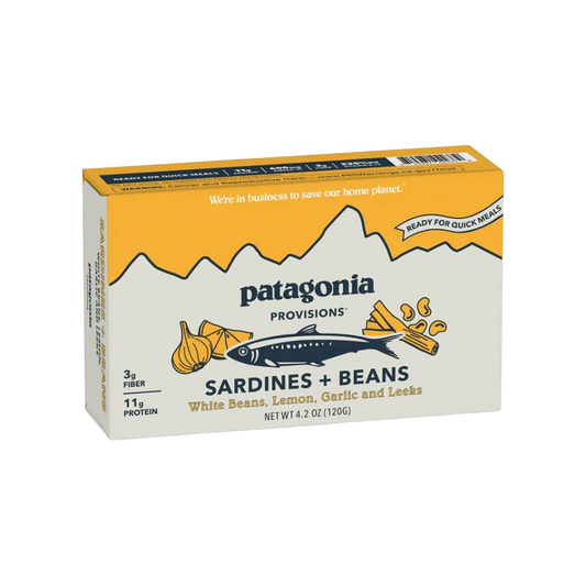 Patagonia Sardines + Beans: White Beans, Lemon, Garlic + Leeks