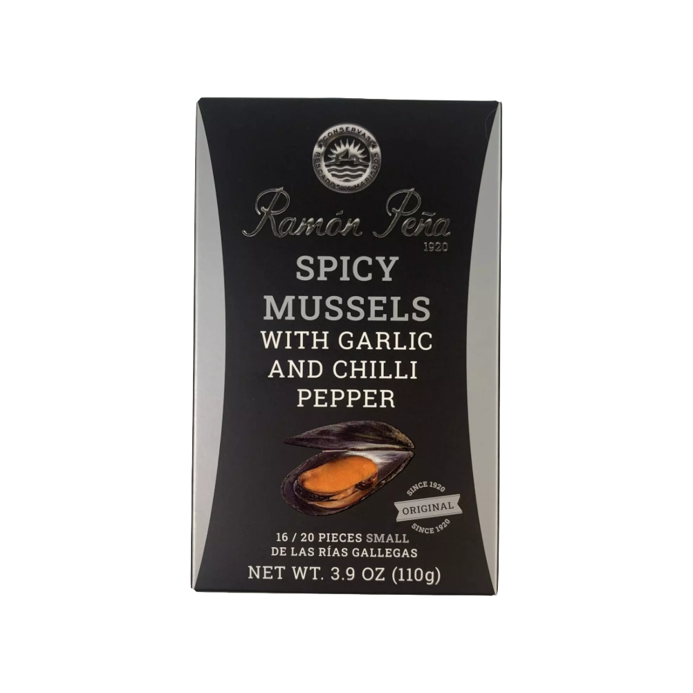 Ramón Peña Spicy Mussels with Garlic + Chilli Pepper 16/20 Pieces *Silver Line*
