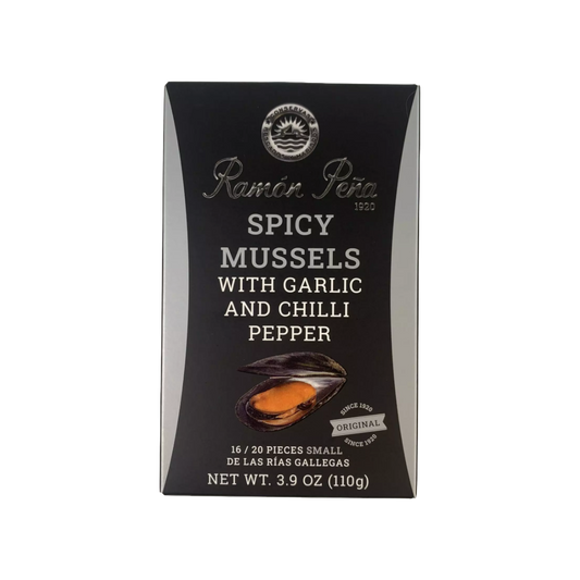 Ramón Peña Spicy Mussels with Garlic + Chilli Pepper 16/20 Pieces *Silver Line*