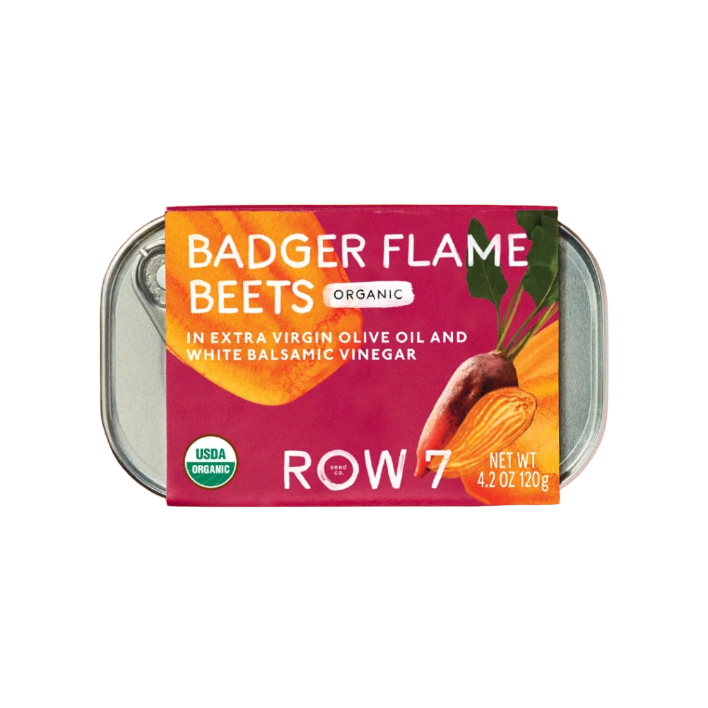 Row 7 Badger Flame Beets in EVOO and White Balsamic Vinegar