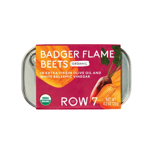 Row 7 Badger Flame Beets in EVOO and White Balsamic Vinegar