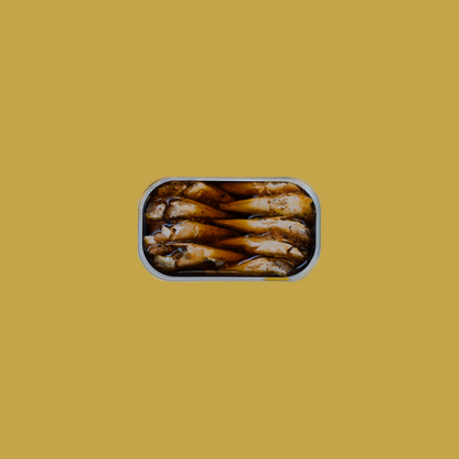 Horse Mackerel in Olive Oil + Basil by Ati Manel, tinned fish.