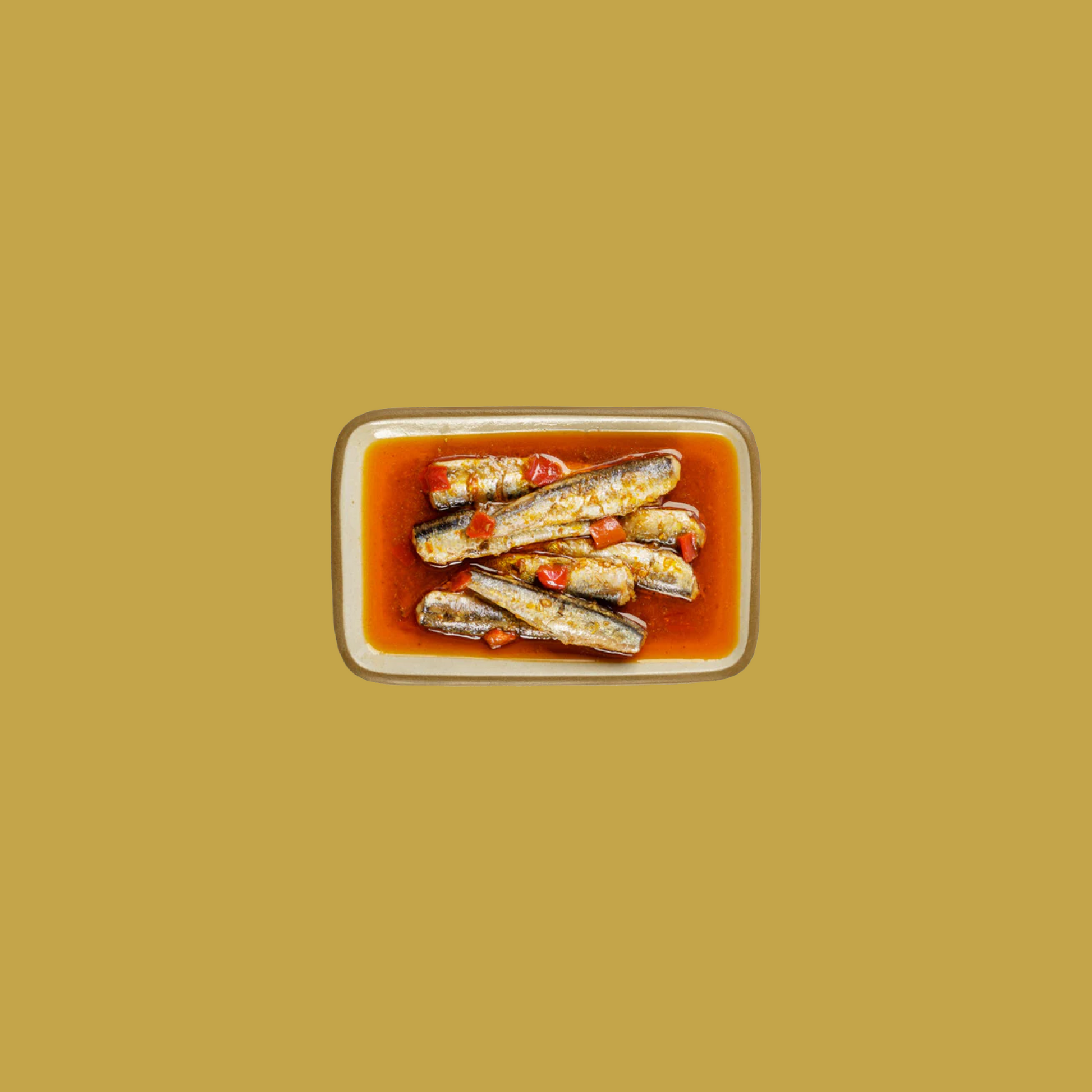 Tinned fish, Spicy White Anchovies in EVOO by Patagonia.